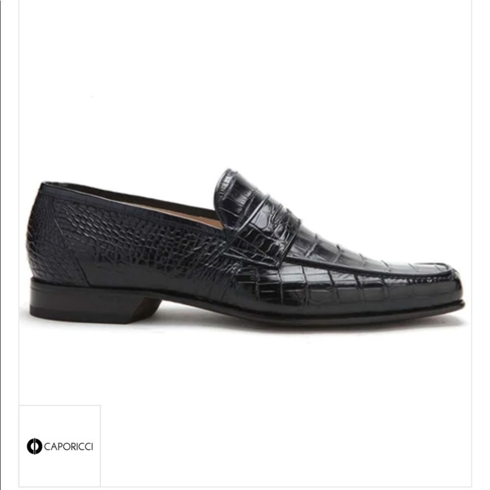 Caporicci 9961 Blk Genuine Alligator Penny Loafers - Picture 7 of 10